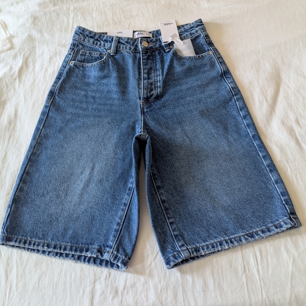 Women's Blue Denim Bermudas